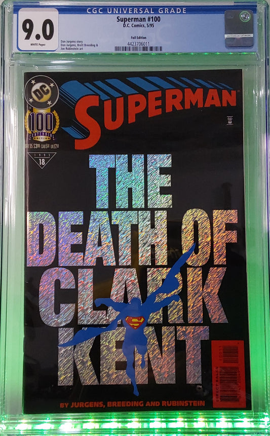 Superman #100 The Death of Clark Kent 5/95 CGC 9.0