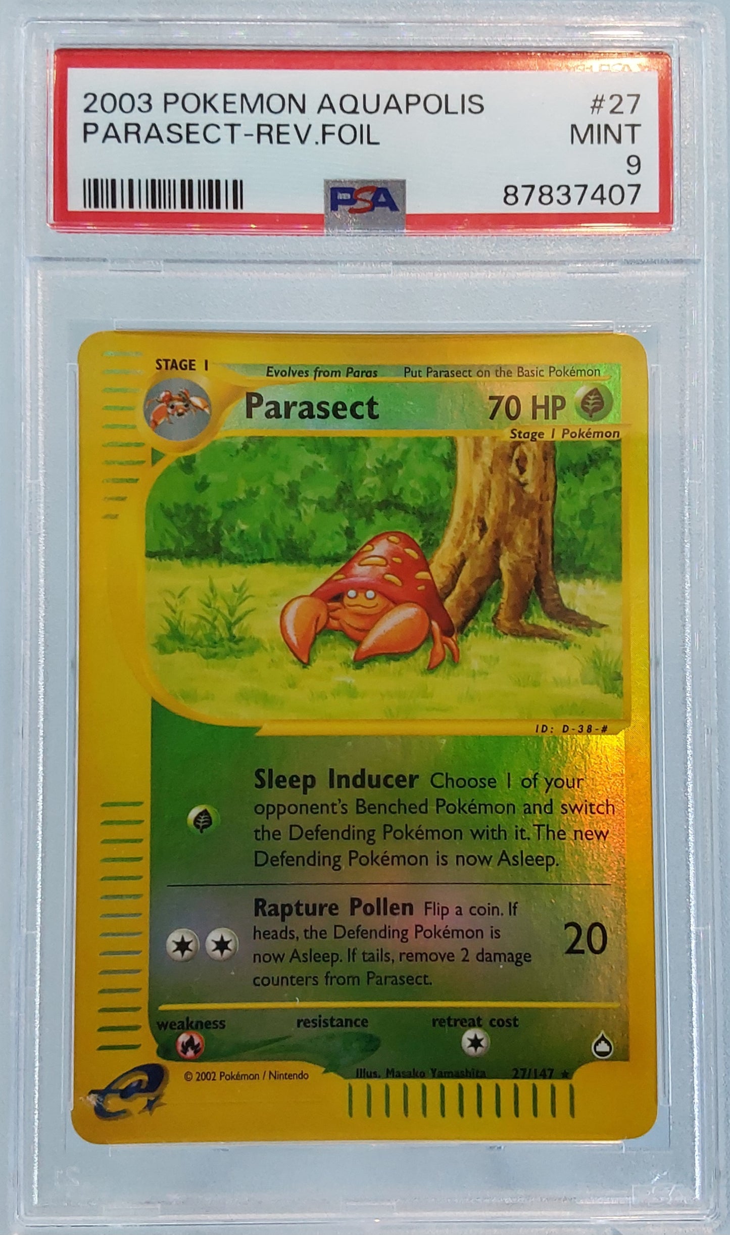 2003 Parasect Reverse Foil PSA 9