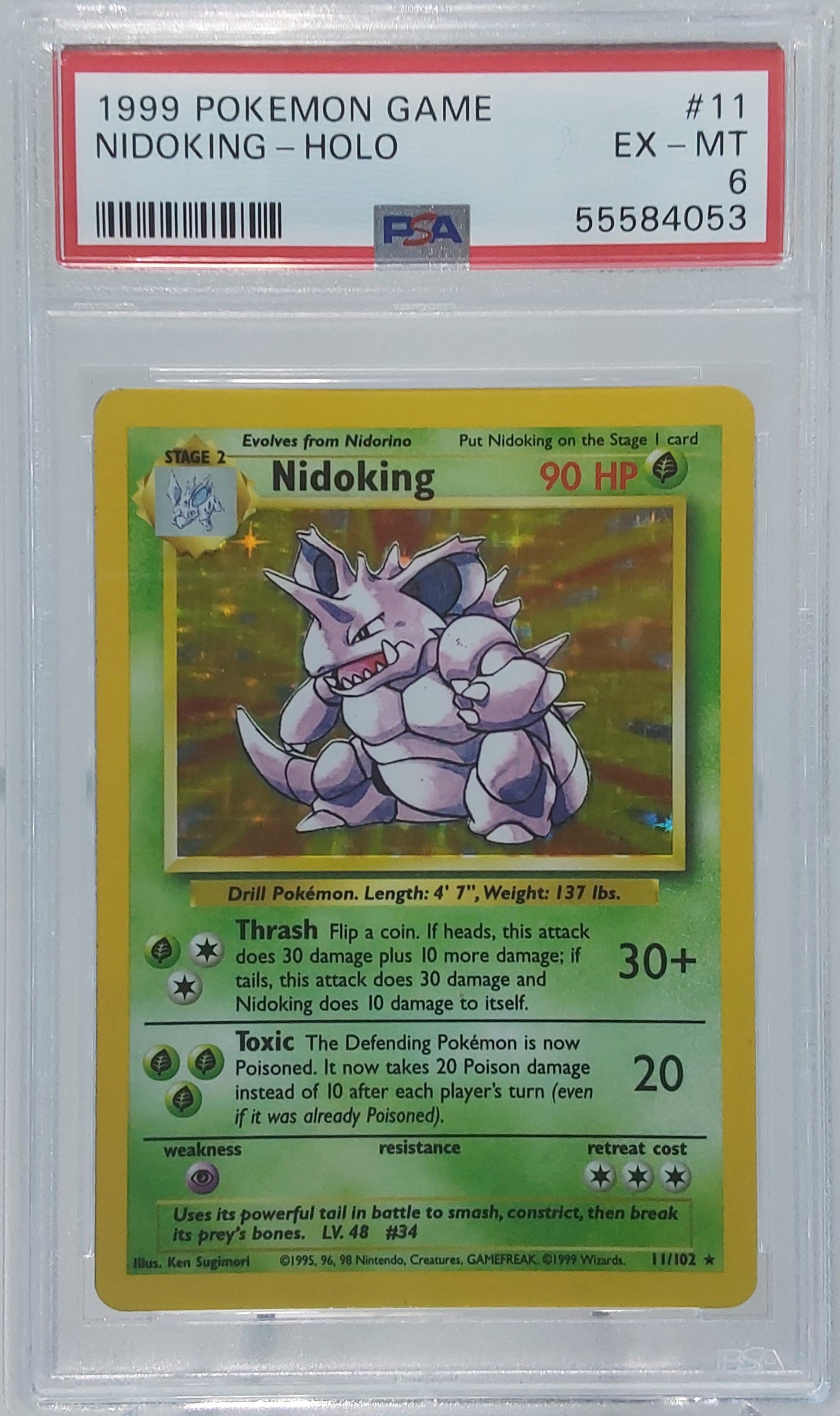 1999 Nidoking Holo PSA 6