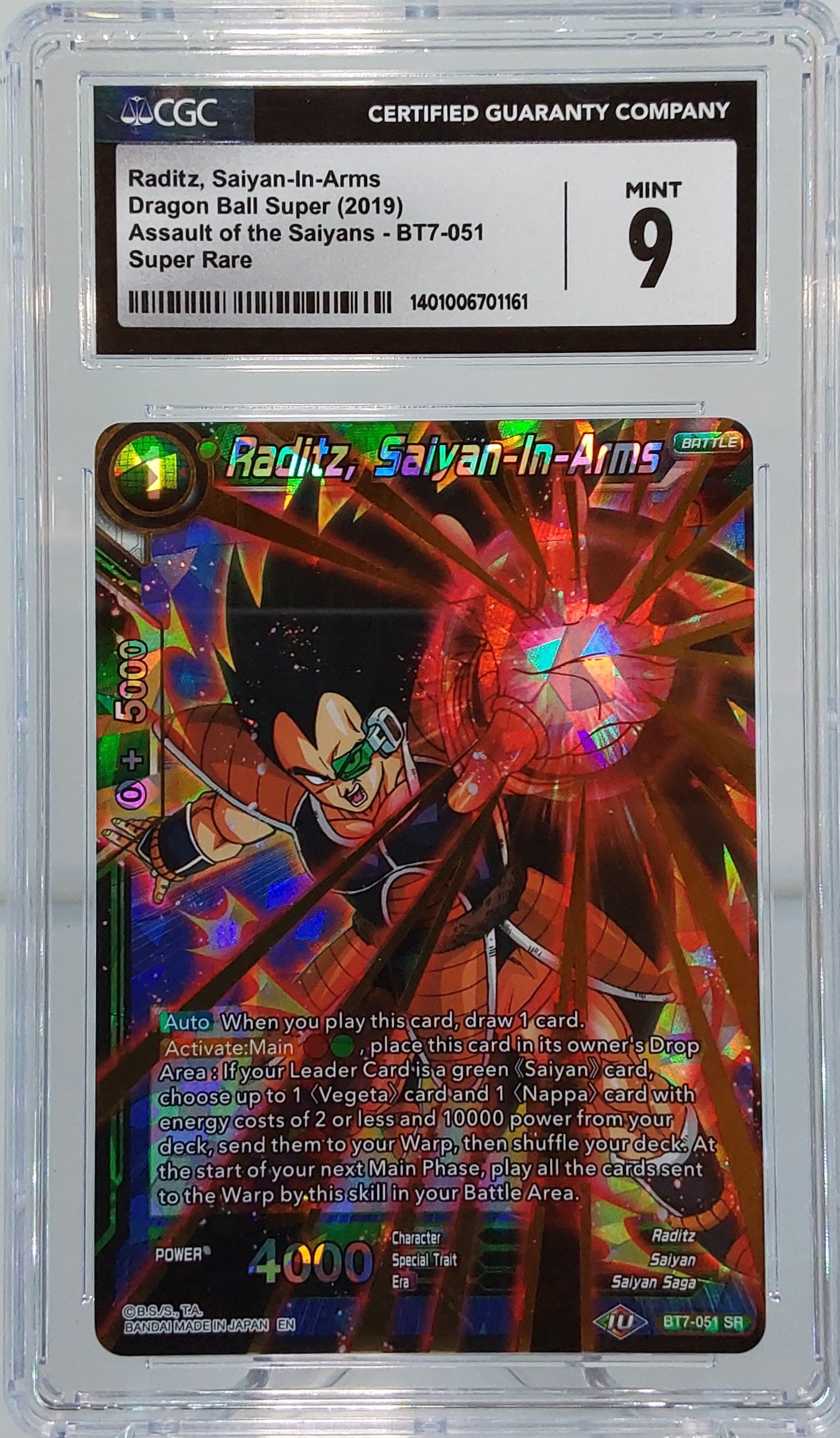 2019 Raditz, Saiyan-In-Arms SR CGC 9